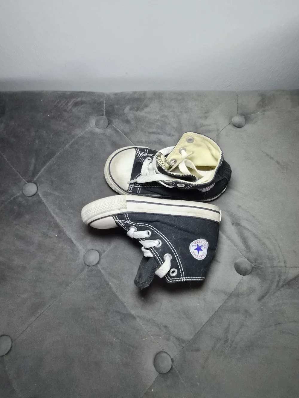 Converse Kids Black and White High-Top Sneakers 7